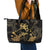 Black And Gold Aotearoa Whai Leather Tote Bag NZ Stingrays Maori Curves Style