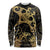 Black And Gold Aotearoa Whai Long Sleeve Shirt NZ Stingrays Maori Curves Style