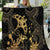 Black And Gold Aotearoa Whai Quilt NZ Stingrays Maori Curves Style