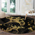 Black And Gold Aotearoa Whai Round Carpet NZ Stingrays Maori Curves Style