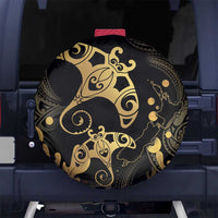 Black And Gold Aotearoa Whai Spare Tire Cover NZ Stingrays Maori Curves Style LT14 - Polynesian Pride