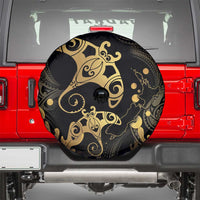 Black And Gold Aotearoa Whai Spare Tire Cover NZ Stingrays Maori Curves Style LT14 - Polynesian Pride