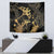 Black And Gold Aotearoa Whai Tapestry NZ Stingrays Maori Curves Style