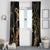 Black And Gold Aotearoa Whai Window Curtain NZ Stingrays Maori Curves Style