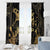 Black And Gold Aotearoa Whai Window Curtain NZ Stingrays Maori Curves Style