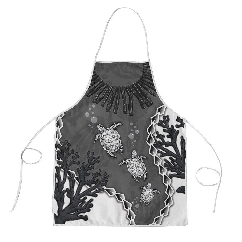 Black Coral Hawaii Apron Ekaha Ku Moana Honu Sea Turtle LT14 Gray - Polynesian Pride
