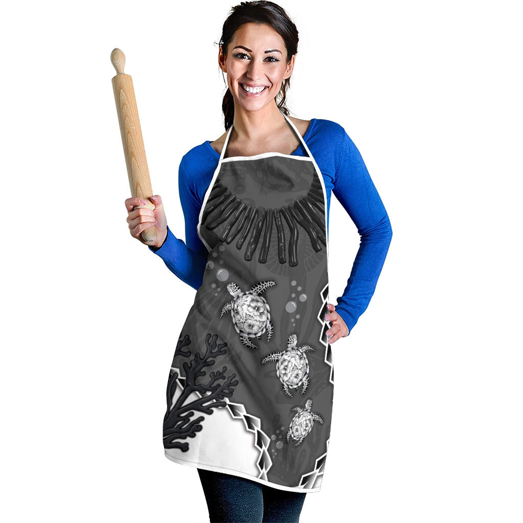 Black Coral Hawaii Apron Ekaha Ku Moana Honu Sea Turtle LT14 - Polynesian Pride