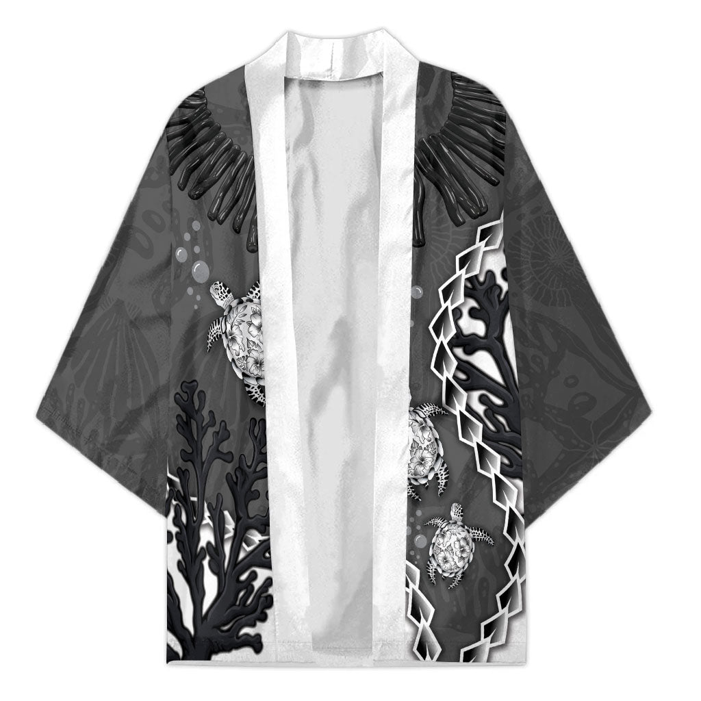 Personalized Black Coral Hawaii Kimono Ekaha Ku Moana Honu Sea Turtle