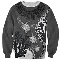 Personalized Black Coral Hawaii Sweatshirt Ekaha Ku Moana Honu Sea Turtle LT14 Unisex Gray - Polynesian Pride