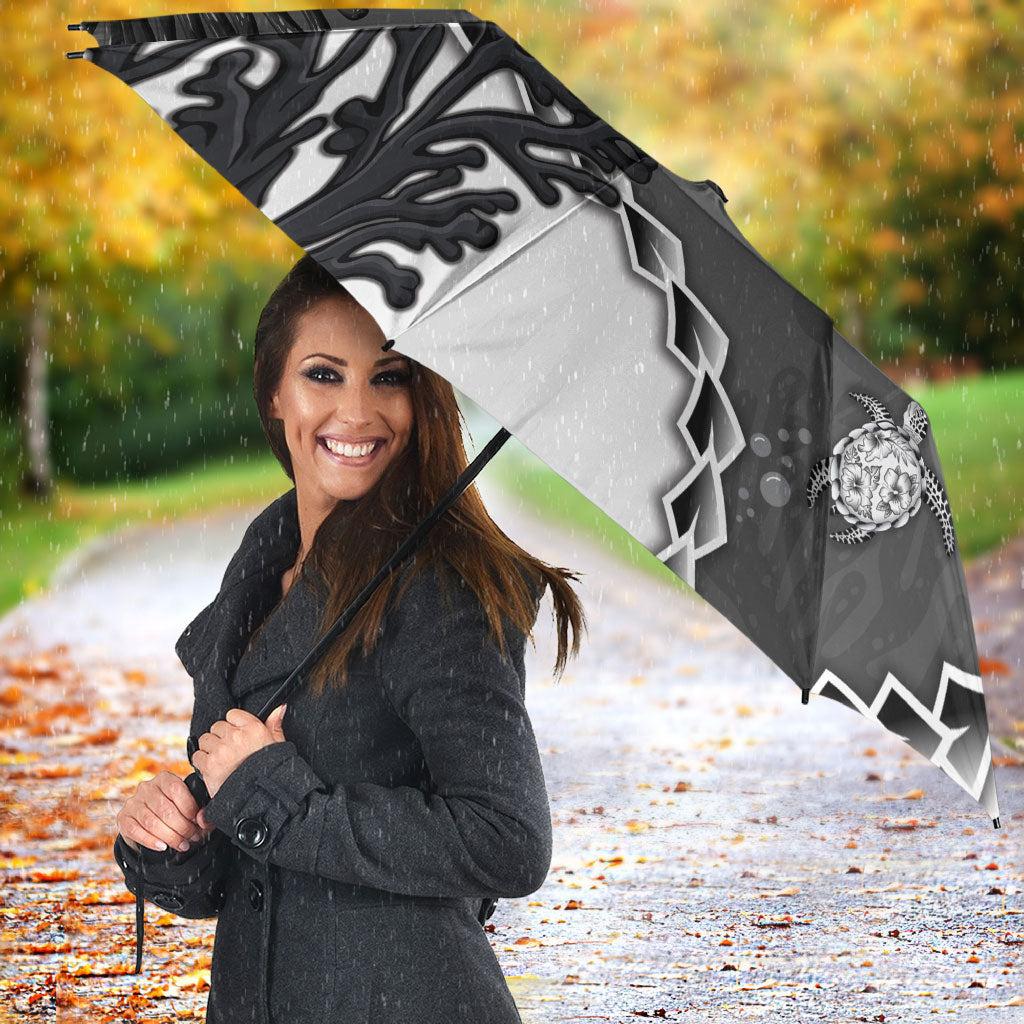 Black Coral Hawaii Umbrella Ekaha Ku Moana Honu Sea Turtle LT14 - Polynesian Pride