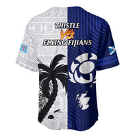 Fiji And Scotland Rugby Baseball Jersey Fijian Tapa Pattern With Thistle LT14 - Polynesian Pride