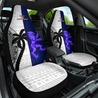 Fiji And Scotland Rugby Car Seat Cover Fijian Tapa Pattern With Thistle LT14 One Size Blue - Polynesian Pride
