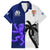 Fiji And Scotland Rugby Family Matching Long Sleeve Bodycon Dress and Hawaiian Shirt Fijian Tapa Pattern With Thistle LT14 Dad's Shirt - Short Sleeve Blue - Polynesian Pride