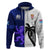 Fiji And Scotland Rugby Hoodie Fijian Tapa Pattern With Thistle LT14 Zip Hoodie Blue - Polynesian Pride