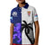 Custom Fiji And Scotland Rugby Kid Polo Shirt Fijian Tapa Pattern With Thistle LT14 Kid Blue - Polynesian Pride