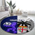 Custom Fiji And Scotland Rugby Round Carpet Fijian Tapa Pattern With Thistle LT14 - Polynesian Pride