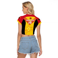 Custom Papua New Guinea Rubgby Raglan Cropped T Shirt Pacific 2023 Go PNG Kumuls LT14 - Polynesian Pride