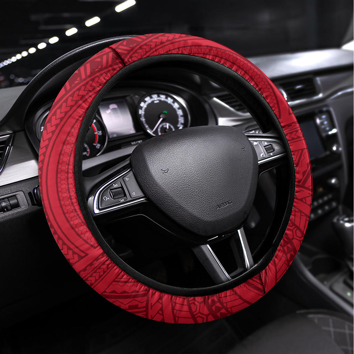 Papua New Guinea Rubgby Steering Wheel Cover Pacific 2023 Go PNG Kumuls LT14 Universal Fit Yellow - Polynesian Pride