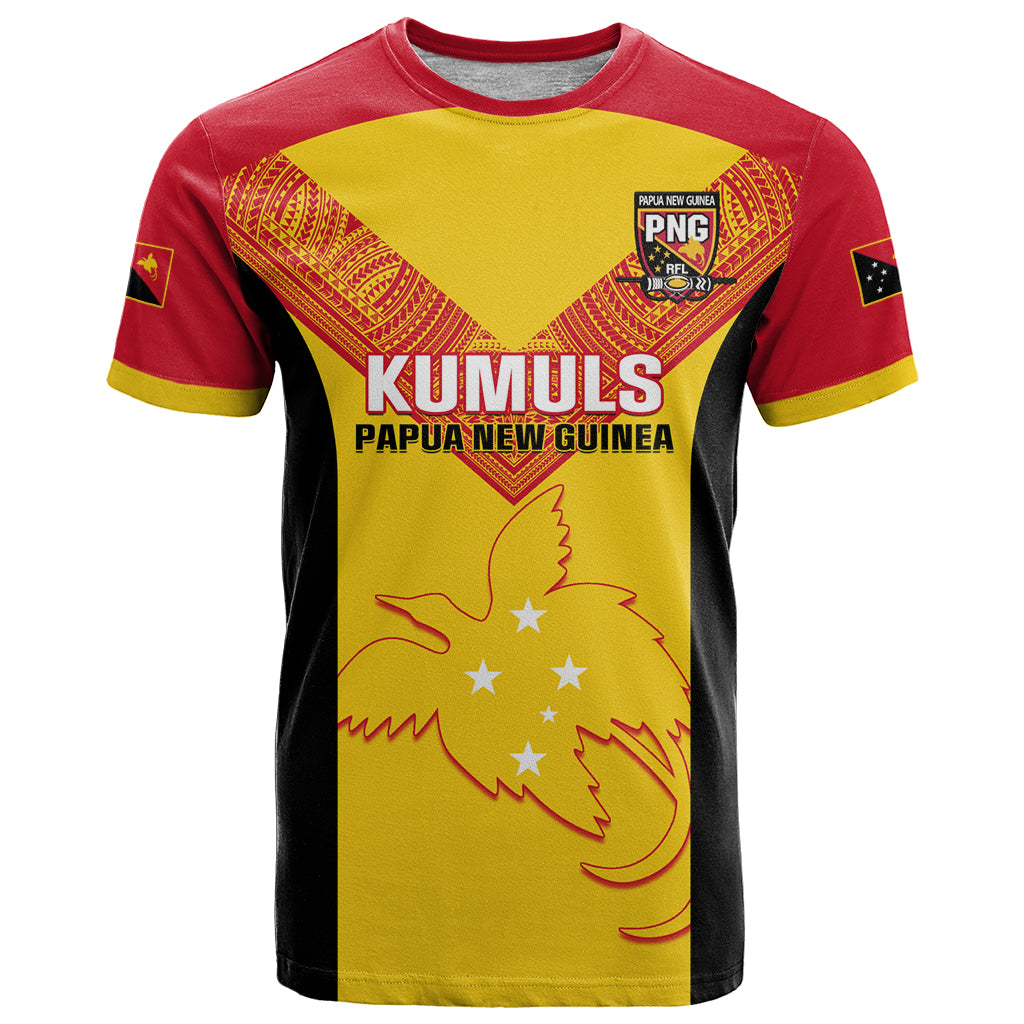 Custom Papua New Guinea Rubgby T Shirt Pacific 2023 Go PNG Kumuls LT14 Yellow - Polynesian Pride