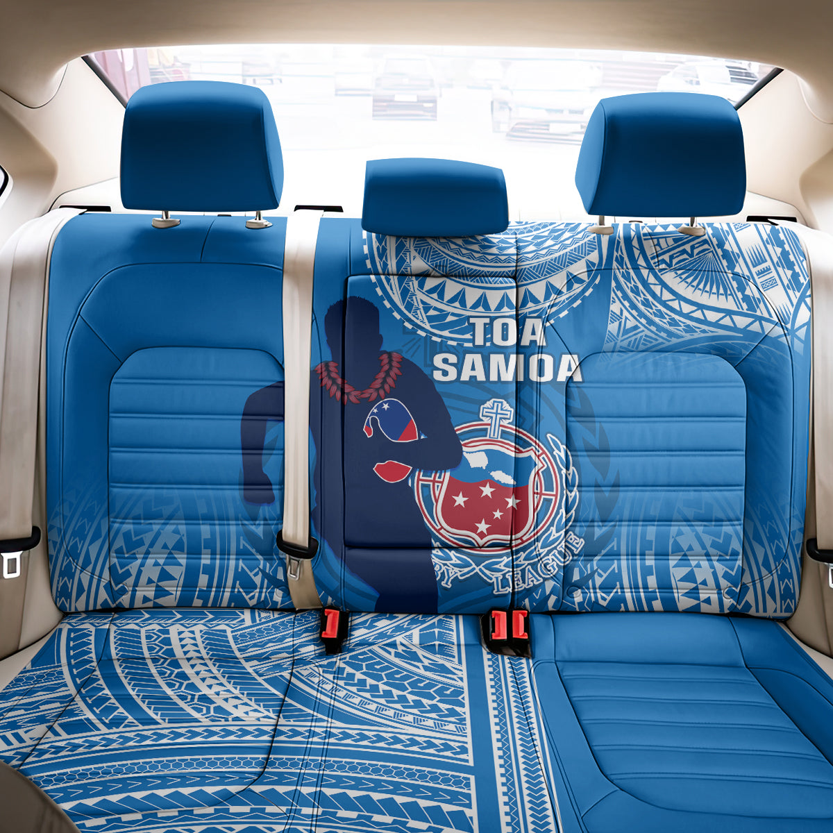 Samoa Rugby Back Car Seat Cover Pacific 2023 Go Toa Samoa