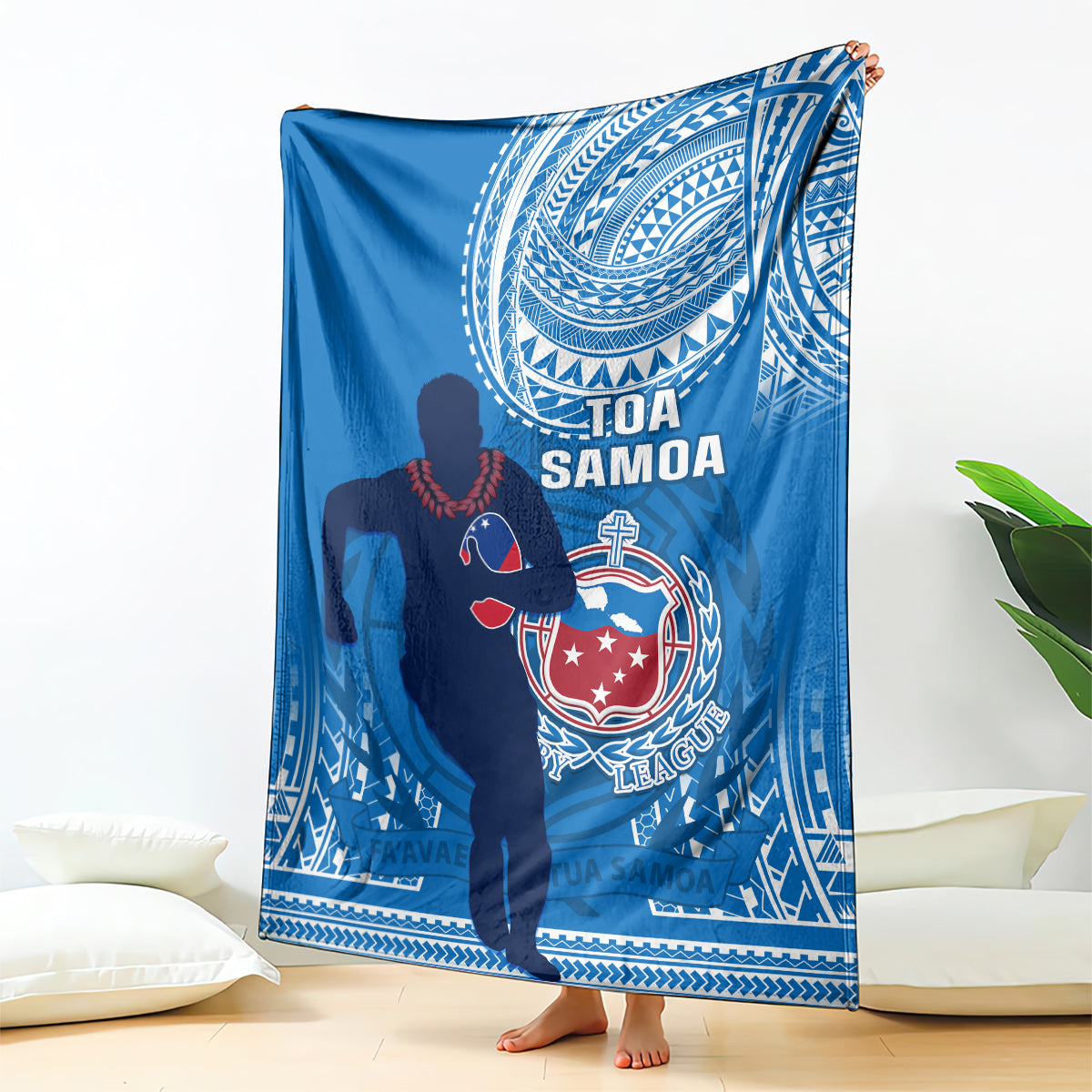 Samoa Rugby Blanket Pacific 2023 Go Toa Samoa LT14 Blue - Polynesian Pride