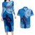 Custom Samoa Rugby Couples Matching Long Sleeve Bodycon Dress and Hawaiian Shirt Pacific 2023 Go Toa Samoa LT14 Blue - Polynesian Pride