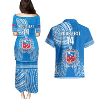 Custom Samoa Rugby Couples Matching Puletasi Dress and Hawaiian Shirt Pacific 2023 Go Toa Samoa LT14 - Polynesian Pride