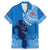 Custom Samoa Rugby Family Matching Mermaid Dress and Hawaiian Shirt Pacific 2023 Go Toa Samoa LT14 Dad's Shirt - Short Sleeve Blue - Polynesian Pride