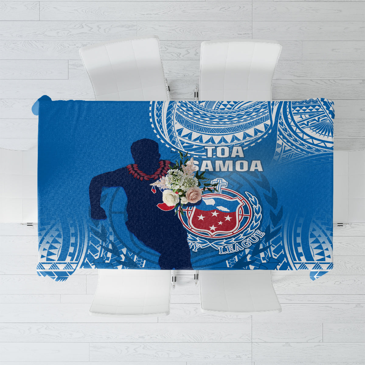 Samoa Rugby Tablecloth Pacific 2023 Go Toa Samoa LT14 Blue - Polynesian Pride