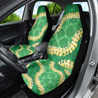 Green Palaka Hawaii Mele Kalikimaka Car Seat Cover Ohia Lehua Monstera Puakenikeni Lei - Polynesian Pride
