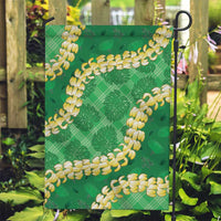 Green Palaka Hawaii Mele Kalikimaka Garden Flag Ohia Lehua Monstera Puakenikeni Lei - Polynesian Pride