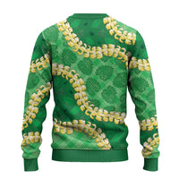 Green Palaka Hawaii Mele Kalikimaka Ugly Christmas Sweater Ohia Lehua Monstera Puakenikeni Lei - Polynesian Pride