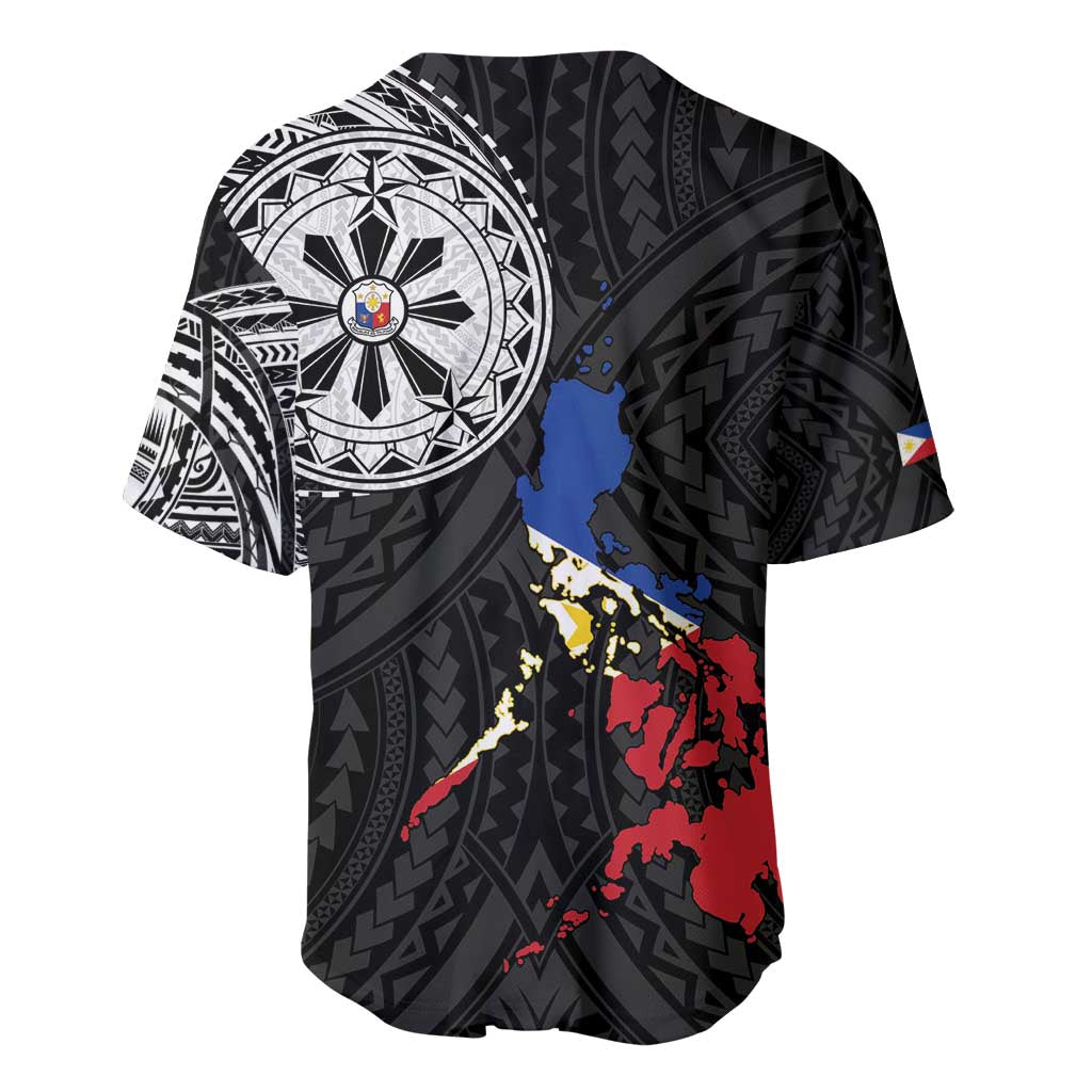 Philippines Strong Baseball Jersey Filipino Map Polynesian Tattoo - Polynesian Pride