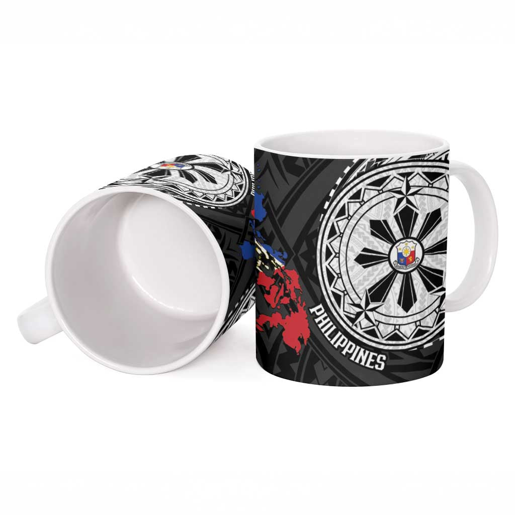 Philippines Strong Ceramic Mug Filipino Map Polynesian Tattoo - Polynesian Pride