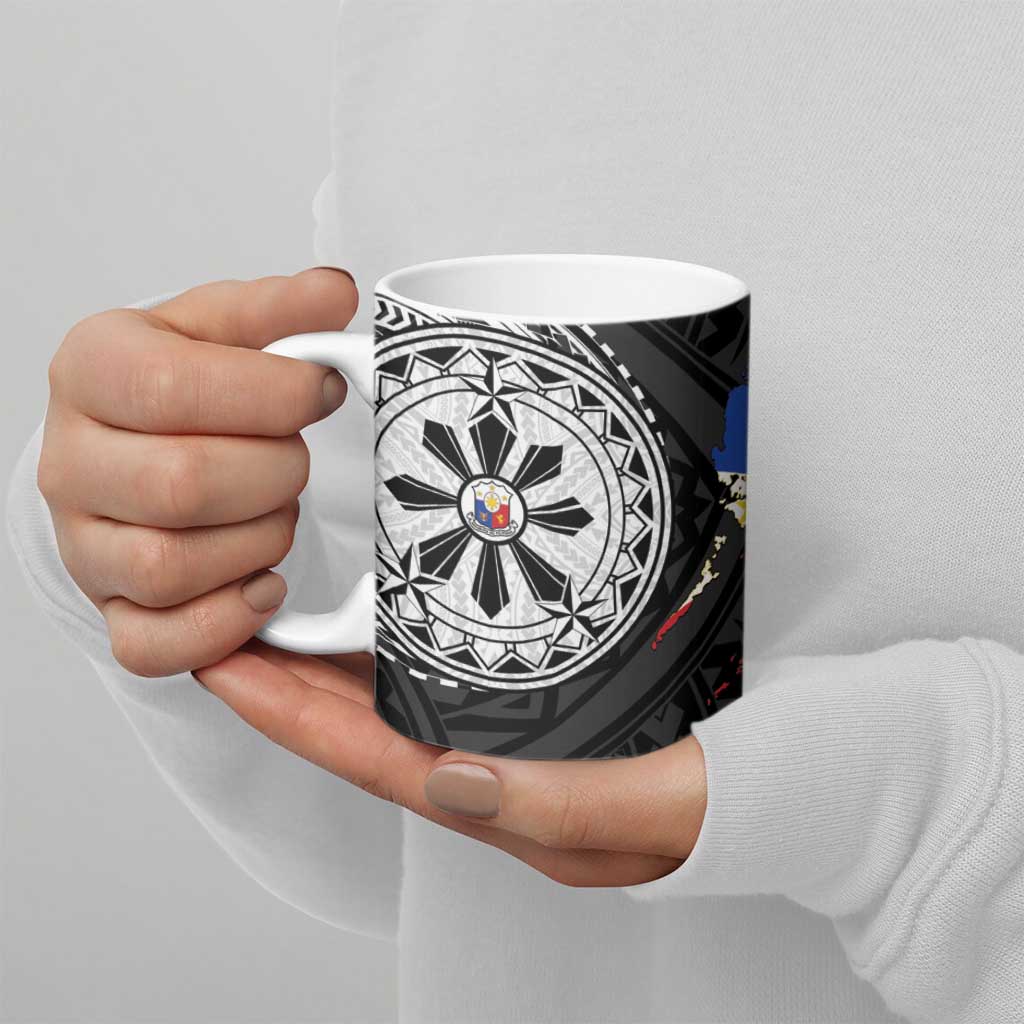 Philippines Strong Ceramic Mug Filipino Map Polynesian Tattoo - Polynesian Pride