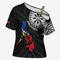 Philippines Strong Cross Shoulder Shirt Filipino Map Polynesian Tattoo - Polynesian Pride