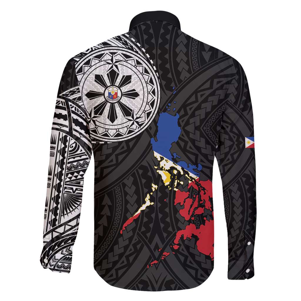 Philippines Strong Family Matching Long Sleeve Bodycon Dress and Hawaiian Shirt Filipino Map Polynesian Tattoo - Polynesian Pride