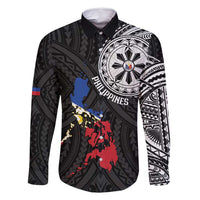 Philippines Strong Family Matching Summer Maxi Dress and Hawaiian Shirt Filipino Map Polynesian Tattoo - Polynesian Pride