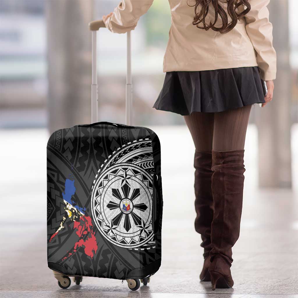 Philippines Strong Luggage Cover Filipino Map Polynesian Tattoo - Polynesian Pride
