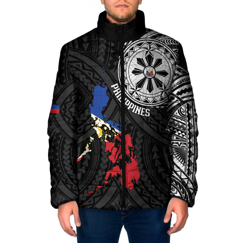 Philippines Strong Padded Jacket Filipino Map Polynesian Tattoo - Polynesian Pride