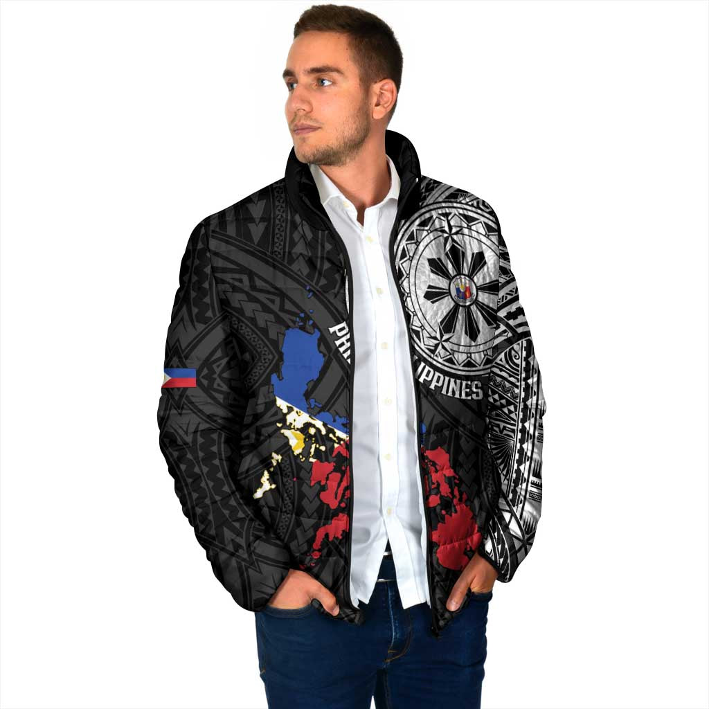 Philippines Strong Padded Jacket Filipino Map Polynesian Tattoo - Polynesian Pride