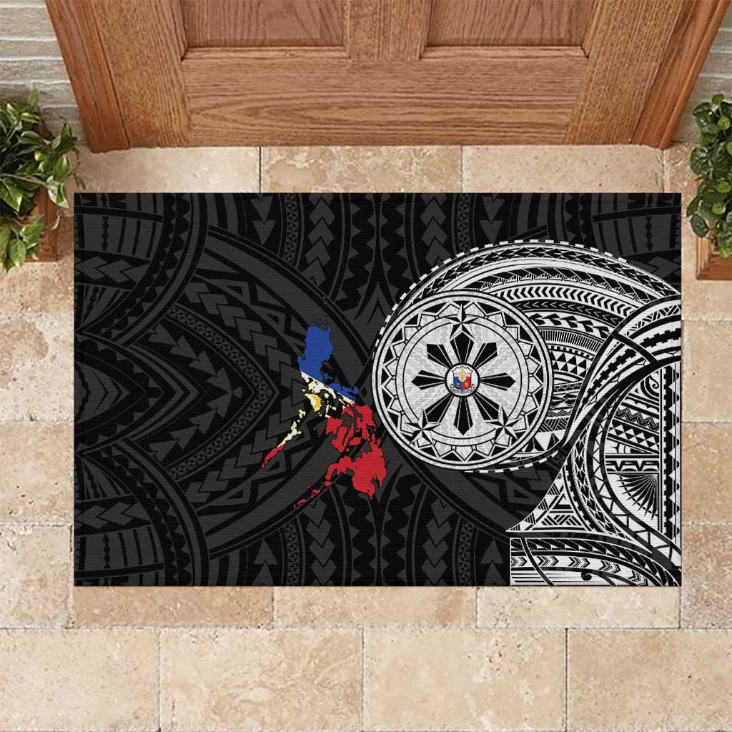 Philippines Strong Rubber Doormat Filipino Map Polynesian Tattoo - Polynesian Pride