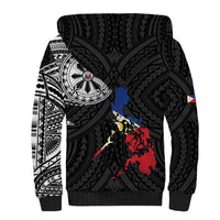 Philippines Strong Sherpa Hoodie Filipino Map Polynesian Tattoo - Polynesian Pride