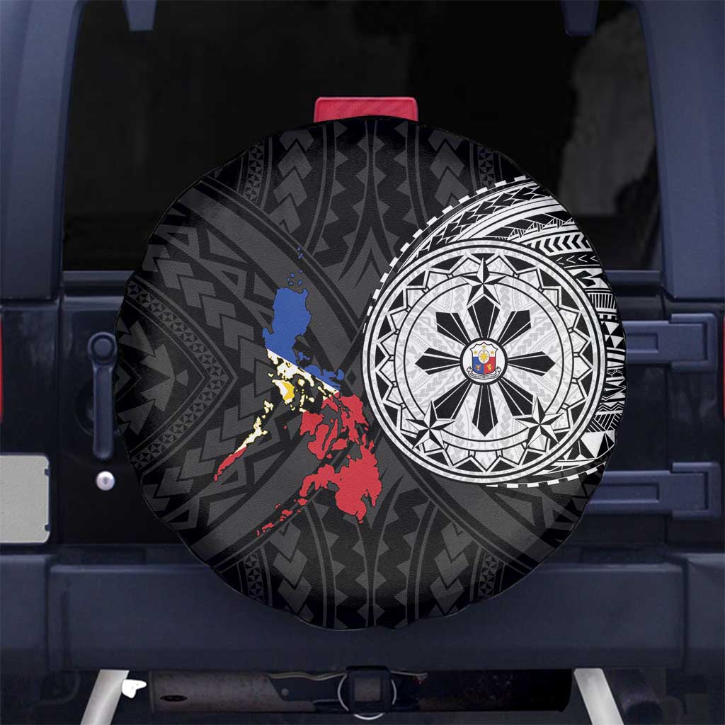 Philippines Strong Spare Tire Cover Filipino Map Polynesian Tattoo - Polynesian Pride