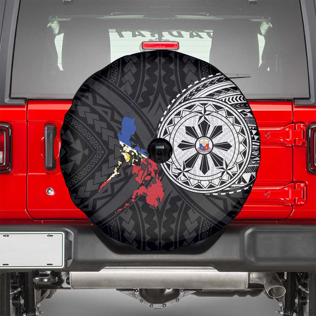 Philippines Strong Spare Tire Cover Filipino Map Polynesian Tattoo - Polynesian Pride
