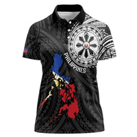 Philippines Strong Women Polo Shirt Filipino Map Polynesian Tattoo - Polynesian Pride