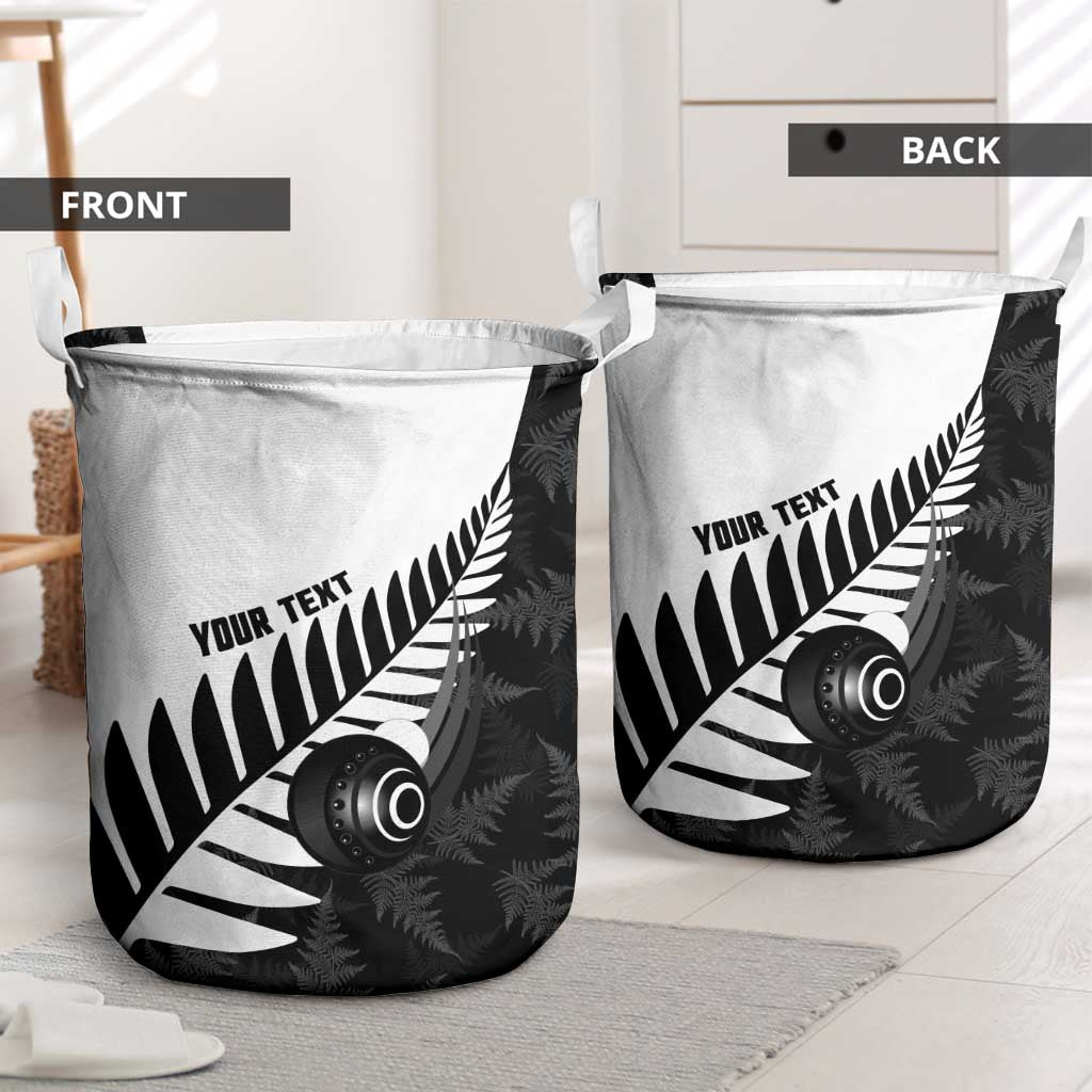New Zealand Lawn Bowls Custom Laundry Basket Aotearoa Silver Fern LT14 - Polynesian Pride