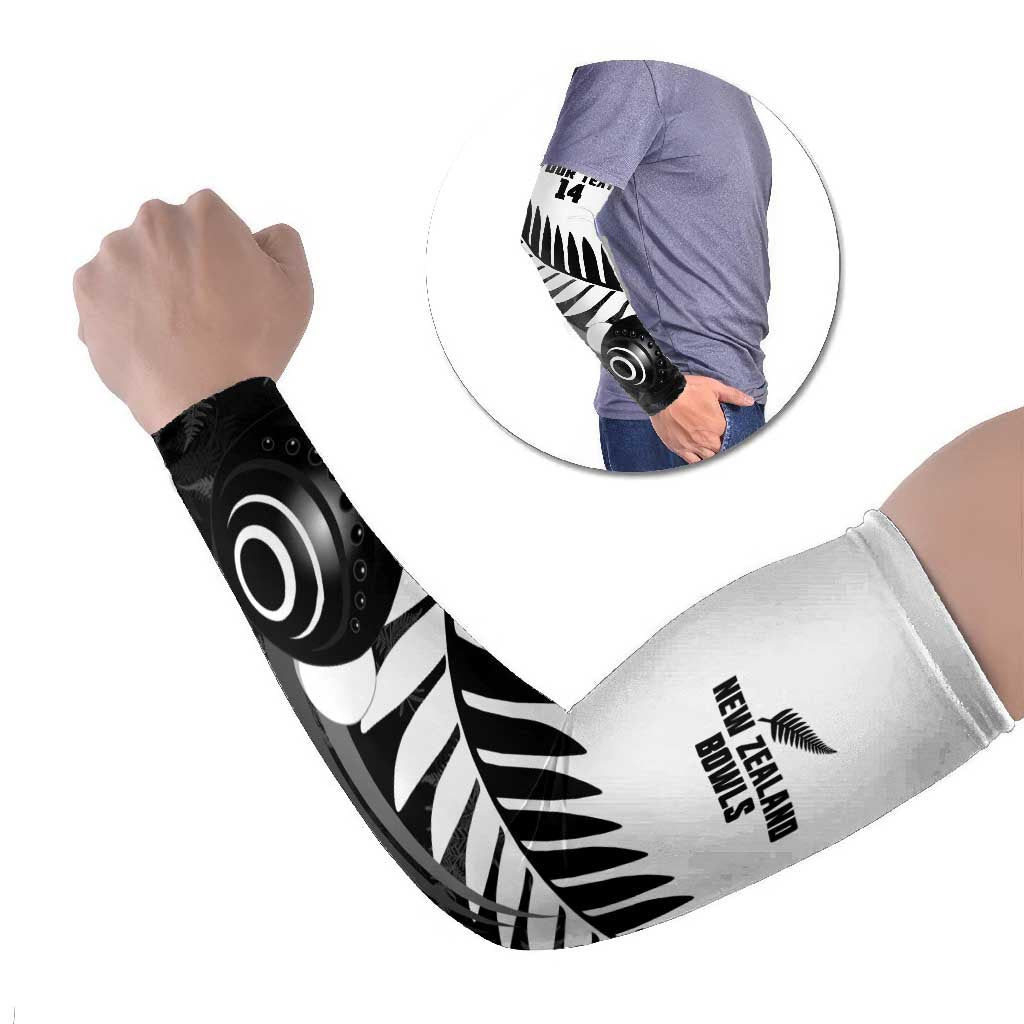 New Zealand Lawn Bowls Custom Arm Sleeves Aotearoa Silver Fern - Polynesian Pride