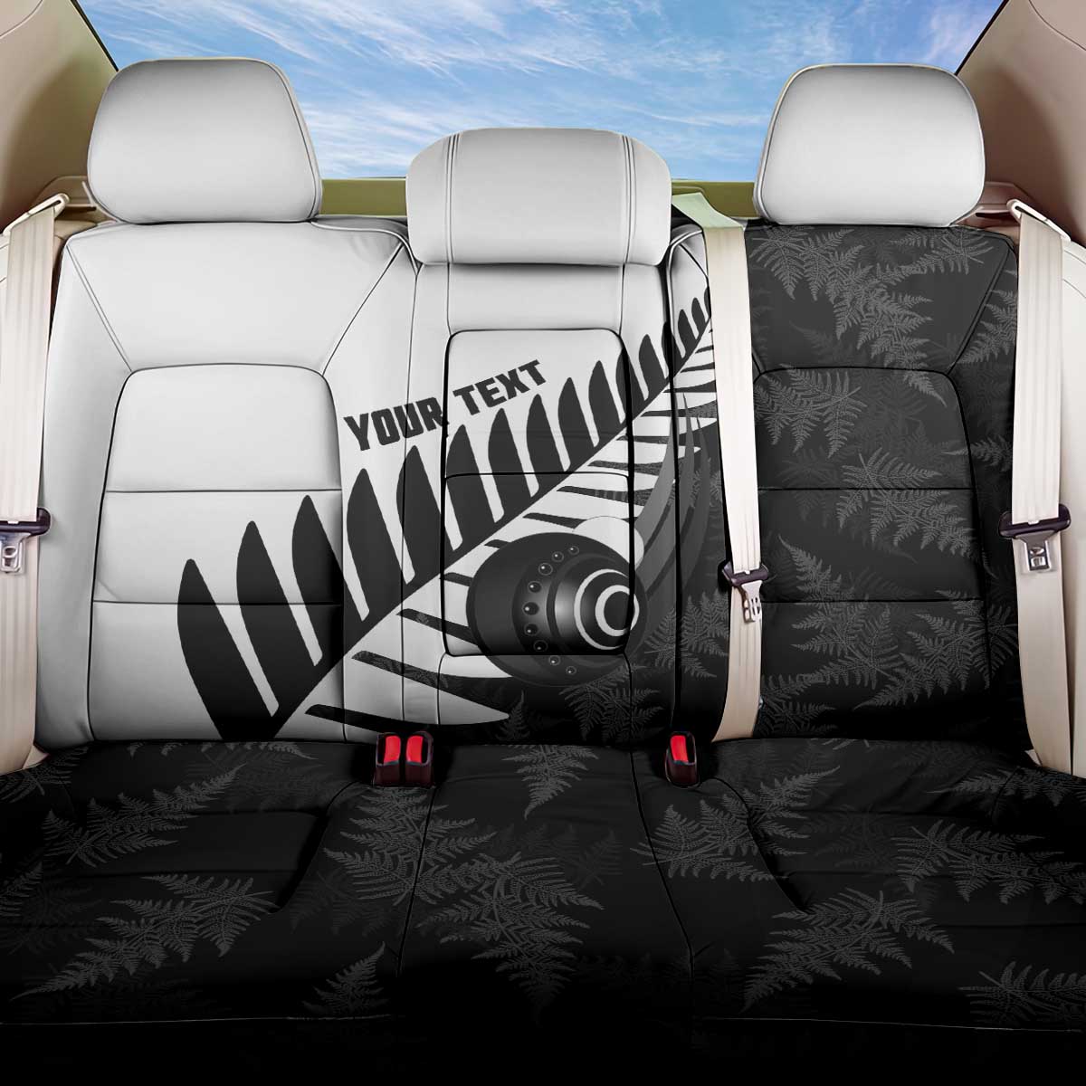 New Zealand Lawn Bowls Custom Back Car Seat Cover Aotearoa Silver Fern - Polynesian Pride