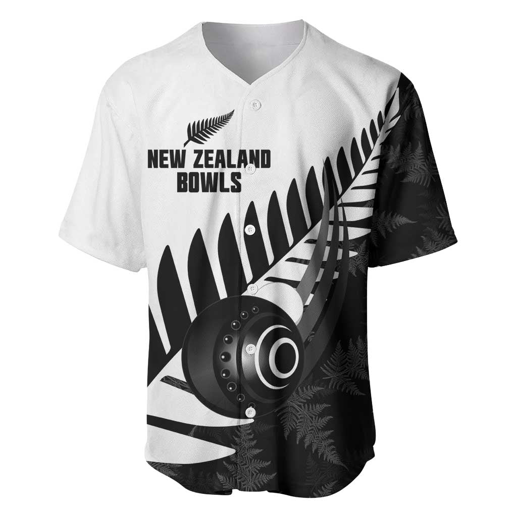 New Zealand Lawn Bowls Custom Baseball Jersey Aotearoa Silver Fern - Polynesian Pride
